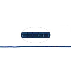 Heilstein & Edelstein-Strang - Zylinder (Heishi), Hämatin blau (gef.) matt, 01 x 01mm