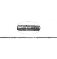 Heilstein & Edelstein-Strang - Zylinder (Heisihi), Hämatin silber (gef.), 01 x 01mm