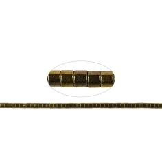 Heilstein & Edelstein-Strang - Zylinder (Heisihi), Hämatin gold (gef.), 01 x 01mm