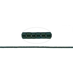 Heilstein & Edelstein-Strang - Zylinder (Heishi), Hämatin blau-grün (gef.), 01 x 01mm