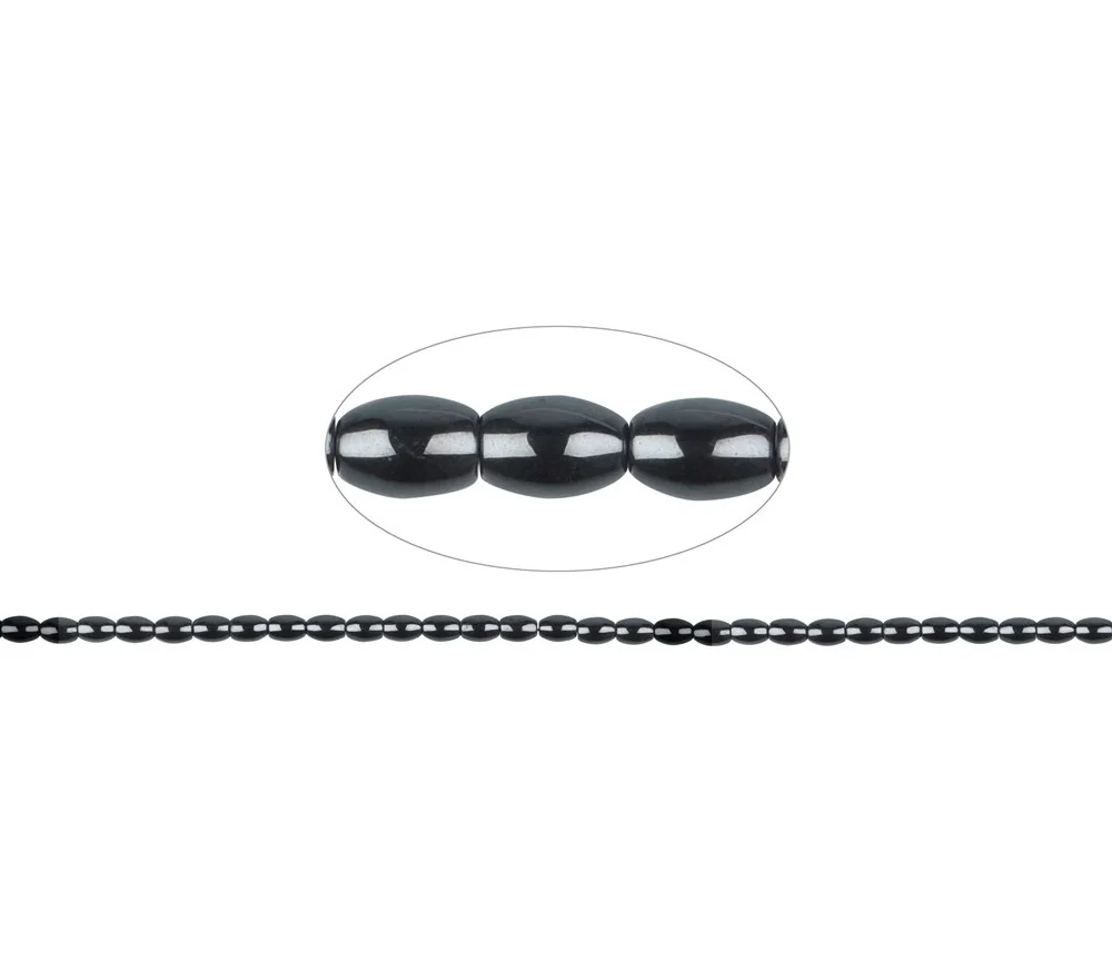 Heilstein & Edelstein-Strang - Oliven, Hämatin, ca. 06 x 04mm