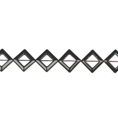 Heilstein & Edelstein-Strang - Rahmen, Hämatin, 13 x 13mm