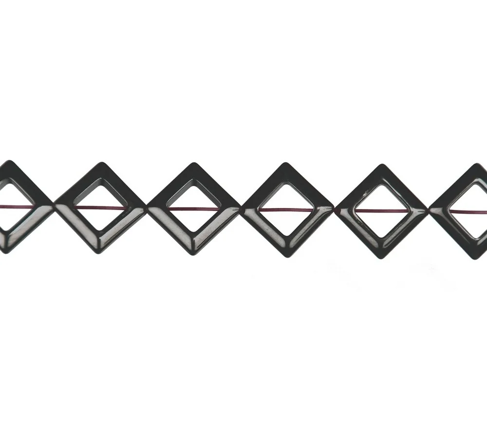 Heilstein & Edelstein-Strang - Rahmen, Hämatin, 13 x 13mm