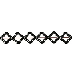 Heilstein & Edelstein-Strang - Rahmen Blüte, Hämatin, 12 x 12mm