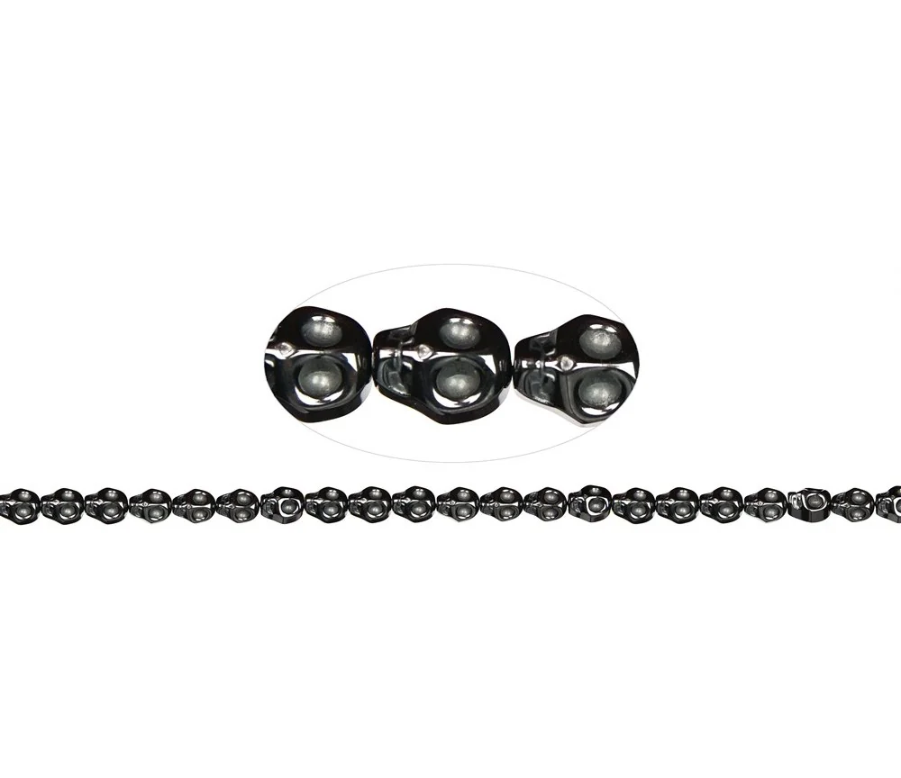 Heilstein & Edelstein-Strang - Totenkopf, Hämatin, 10 x 08mm