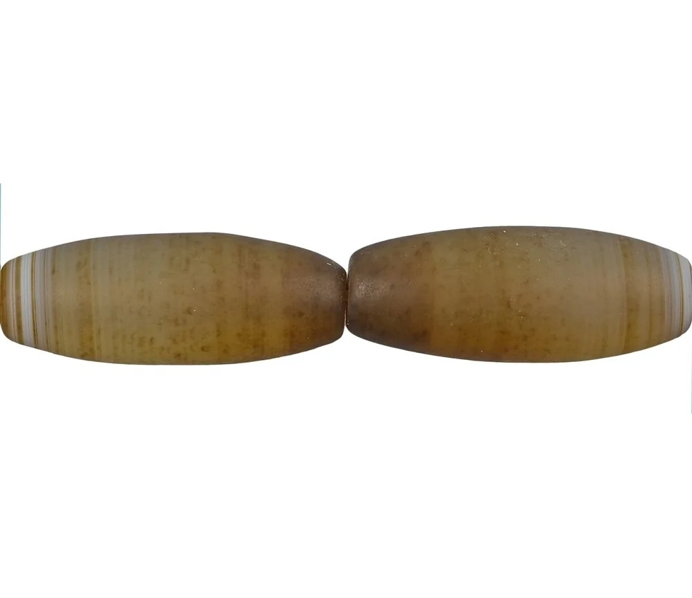 Heilstein & Edelstein-Strang - Spindel, Achat braun (gef.), matt, 30 x 10-14mm