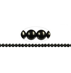 Heilstein & Edelstein-Strang - Kugeln, Schungit (stab.), 08 - 09mm