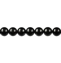 Heilstein & Edelstein-Strang - Kugeln, Schungit (stab.), 10mm