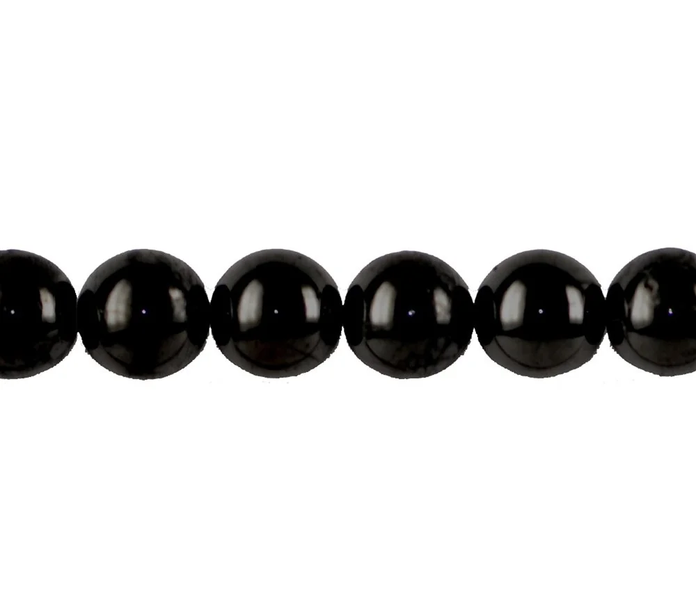 Heilstein & Edelstein-Strang - Kugeln, Schungit (stab.), 12mm