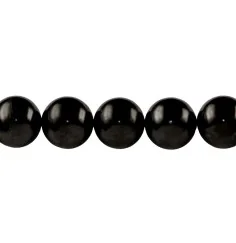 Heilstein & Edelstein-Strang - Kugeln, Schungit (stab.), 16mm