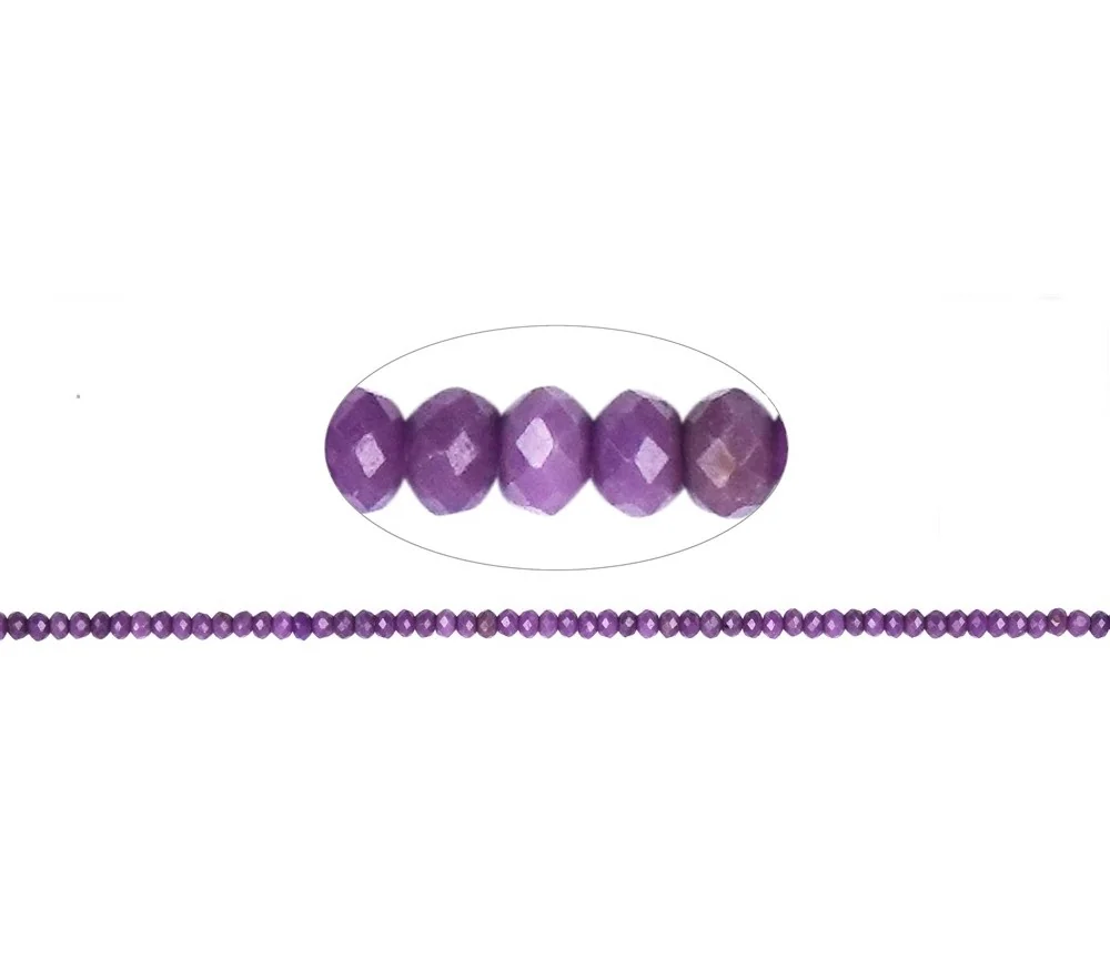 Heilstein & Edelstein-Strang - Button, Phosphosiderit, facettiert, 02 x 03mm