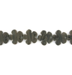 Heilstein & Edelstein-Strang - Blüte, Bänderkalk braun, 20mm