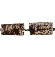 Heilstein & Edelstein-Strang - Rechteck, Achat (Savannenachat) braun (gef.), 40 x 20mm