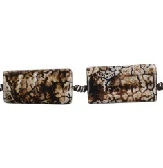 Heilstein & Edelstein-Strang - Rechteck, Achat (Savannenachat) braun (gef.), 40 x 20mm