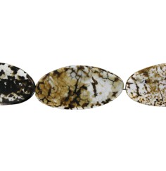 Heilstein & Edelstein-Strang - Linse, Achat (Savannenachat) braun (gef.), 50mm (35cm)