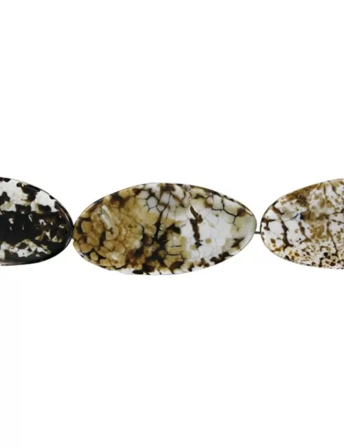 Heilstein & Edelstein-Strang - Linse, Achat (Savannenachat) braun (gef.), 50mm (35cm)