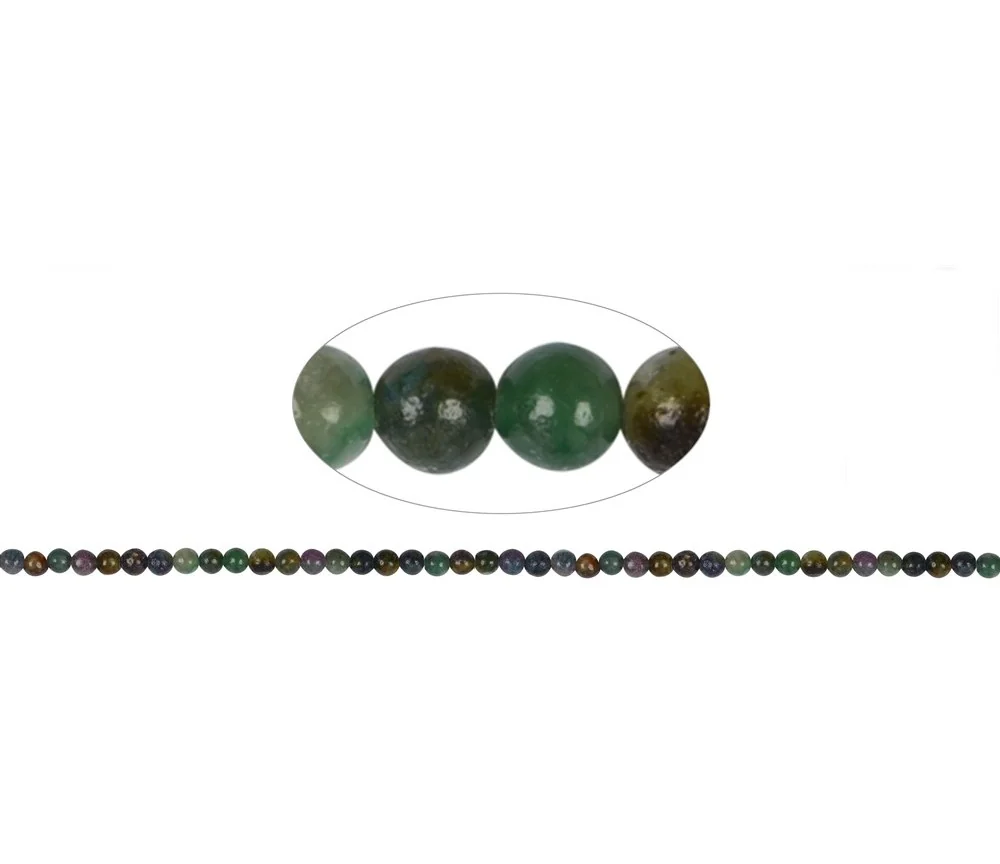 Heilstein & Edelstein-Strang - Kugeln, Disthen mit Rubin, 04mm (39cm)