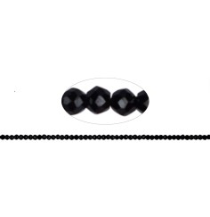 Heilstein & Edelstein-Strang - Kugeln, Spinell (schwarz), facettiert, 02mm