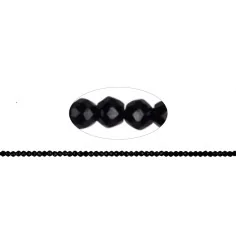 Heilstein & Edelstein-Strang - Kugeln, Spinell (schwarz), facettiert, 02mm