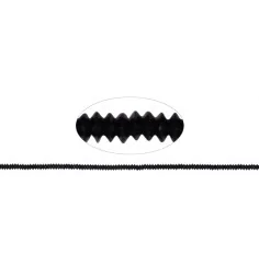 Heilstein & Edelstein-Strang - Button, Spinell (schwarz) AA+, facettiert, 01 x 03mm (33cm)