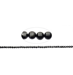 Heilstein & Edelstein-Strang - Scheibe/Coin, Spinell (schwarz), facettiert, 04 x 02mm (39cm)