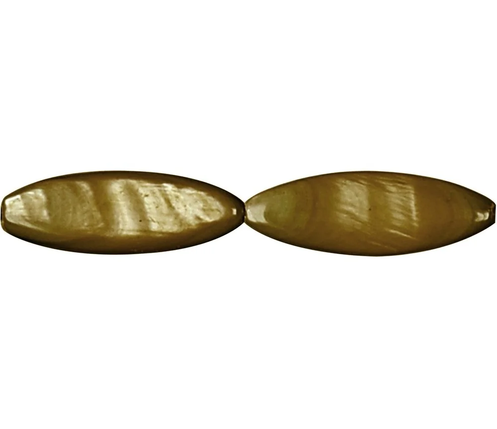Heilstein & Edelstein-Strang - Navette, Perlmutt gold (gef.), 30 x 10mm