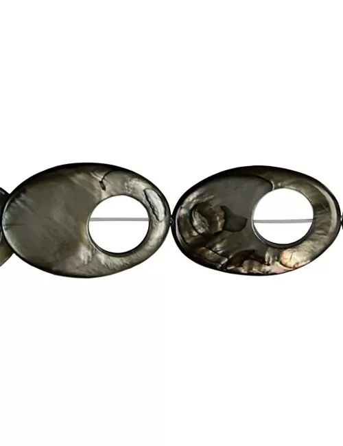 Heilstein & Edelstein-Strang - Perlmutt silber dunkel (gef.)