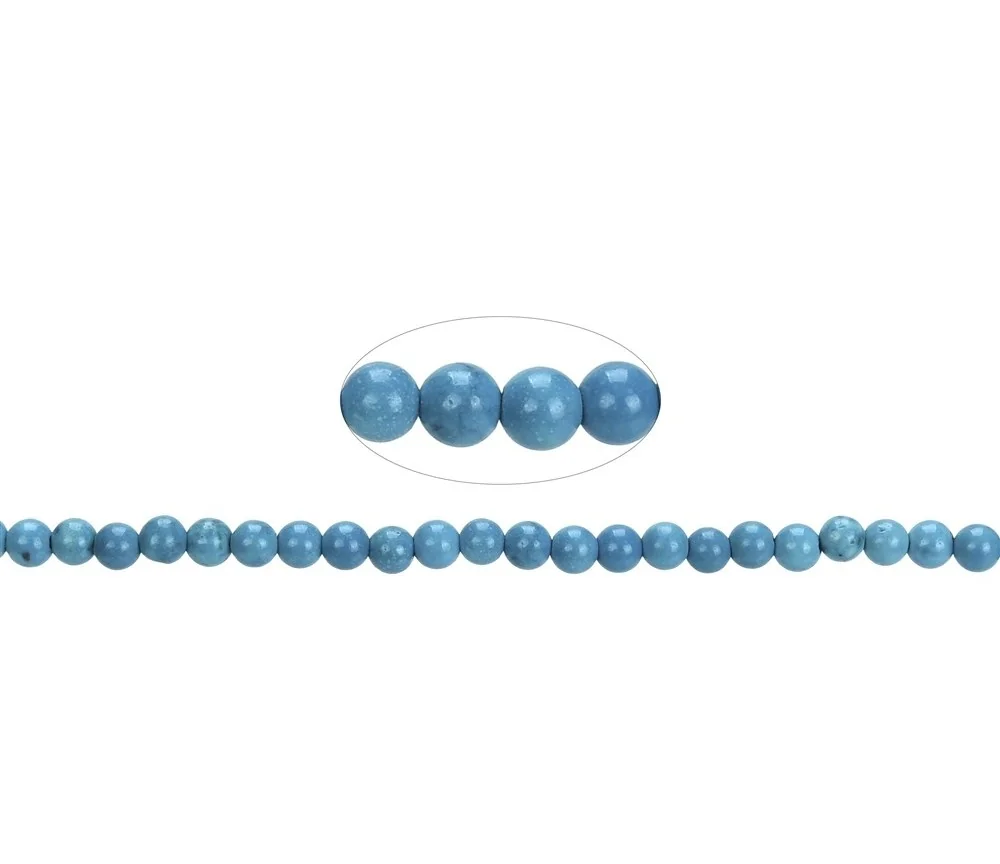 Heilstein & Edelstein-Strang - Kugeln, Turquenit (Magnesit gefärbt), 04mm