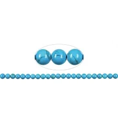 Heilstein & Edelstein-Strang - Kugeln, Turquenit (Magnesit gefärbt), 08mm
