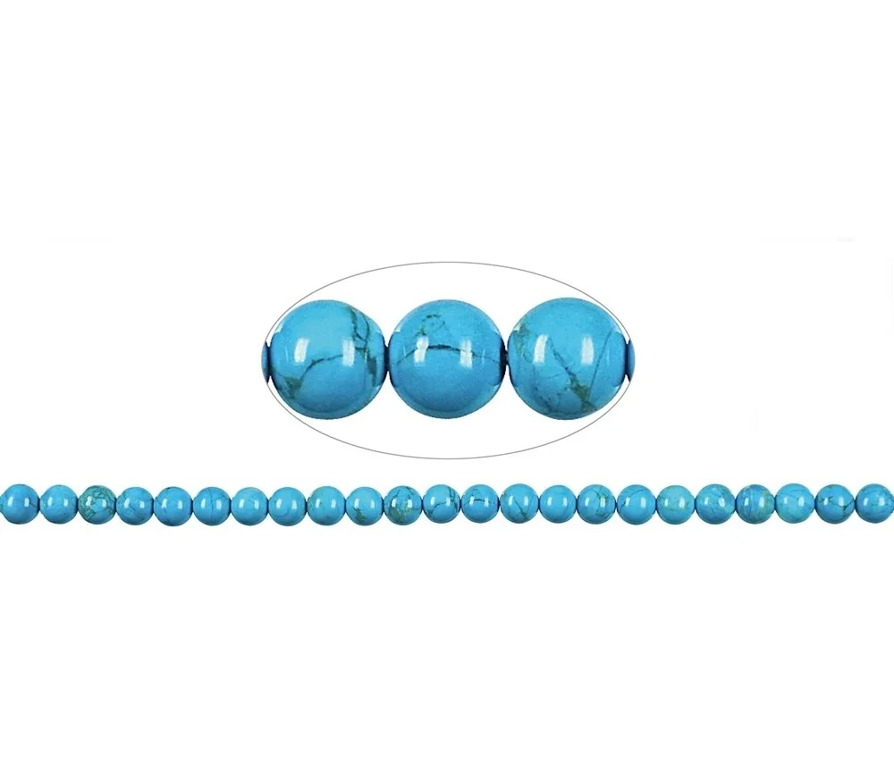 Heilstein & Edelstein-Strang - Kugeln, Turquenit (Magnesit gefärbt), 08mm