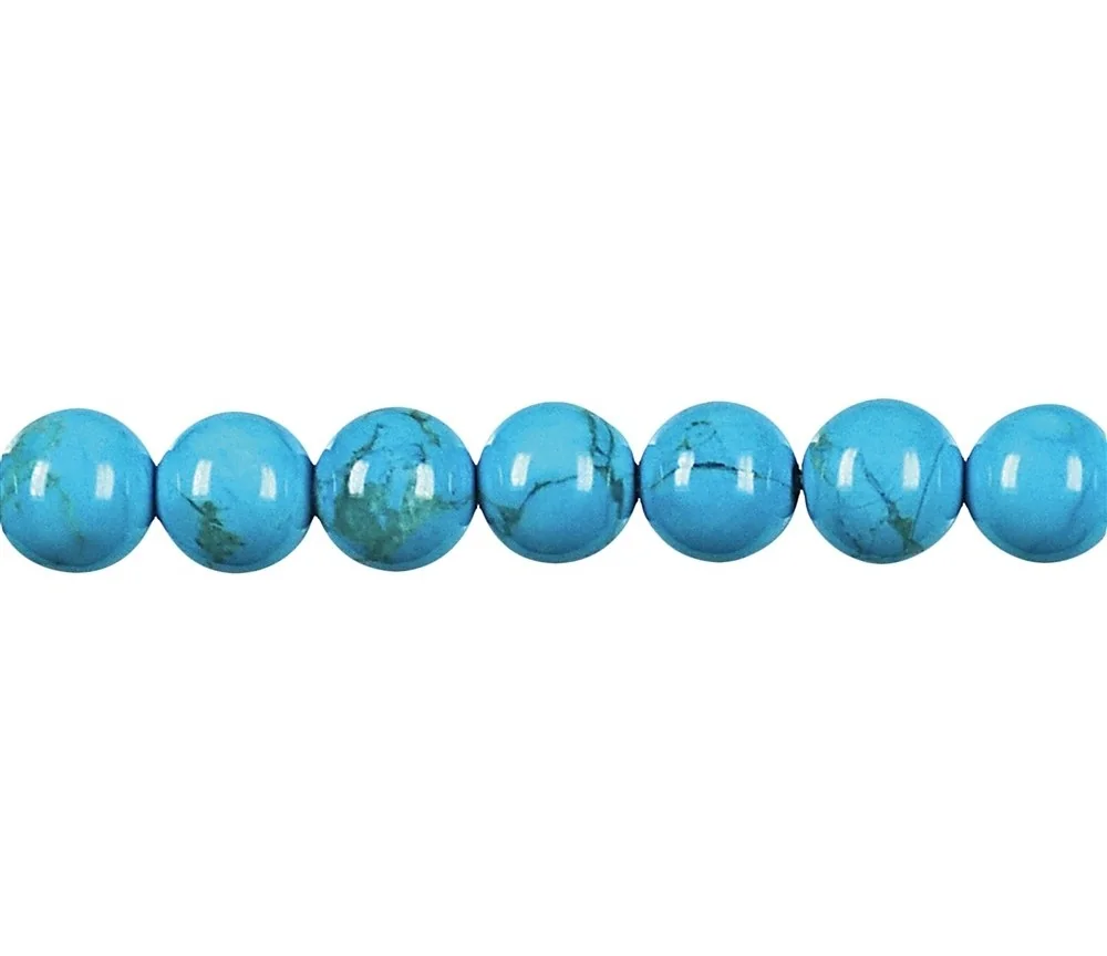 Heilstein & Edelstein-Strang - Kugeln, Turquenit (Magnesit gefärbt), 10mm