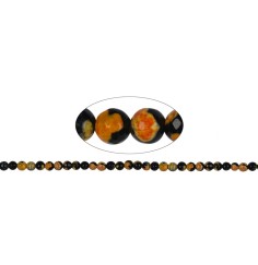 Heilstein & Edelstein-Strang - Kugeln, Achat (Sunset) orange (gef.), facettiert, 06mm