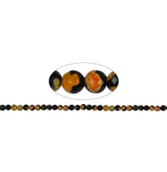 Heilstein & Edelstein-Strang - Kugeln, Achat (Sunset) orange (gef.), facettiert, 06mm