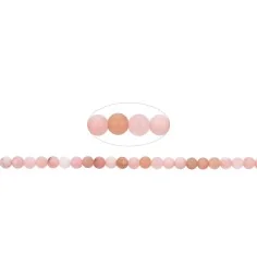 Heilstein & Edelstein-Strang - Kugeln, Andenopal (pink), matt, 04mm