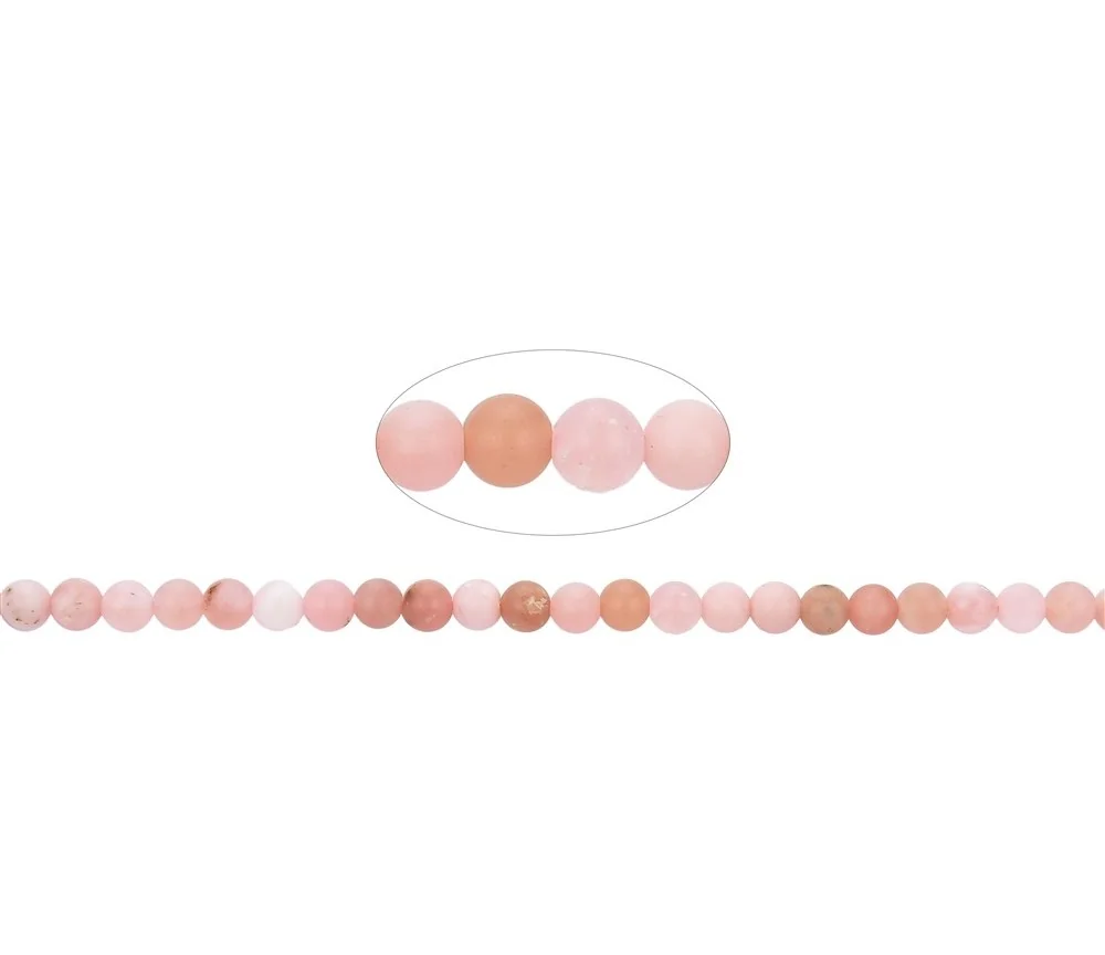 Heilstein & Edelstein-Strang - Kugeln, Andenopal (pink), matt, 04mm