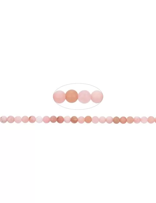 Heilstein & Edelstein-Strang - Kugeln, Andenopal (pink), matt, 04mm