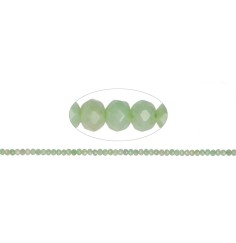 Heilstein & Edelstein-Strang - Button, Chrysopal, facettiert, 02 x 03mm