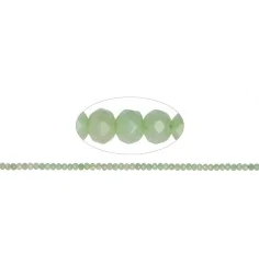 Heilstein & Edelstein-Strang - Button, Chrysopal, facettiert, 02 x 03mm