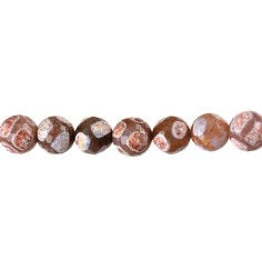 Heilstein & Edelstein-Strang - Kugeln, Achat  Fußball  rot (gef.), facettiert, 12mm