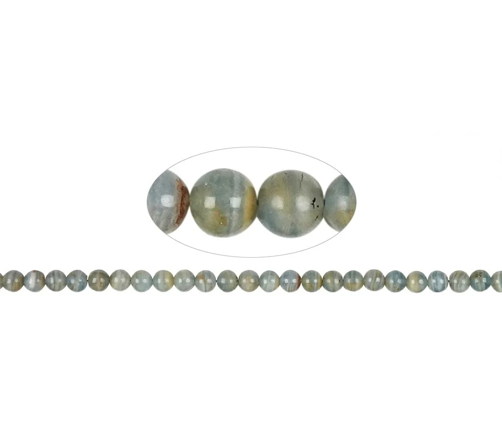 Heilstein & Edelstein-Strang - Kugeln, Aragonit (blau), 08mm