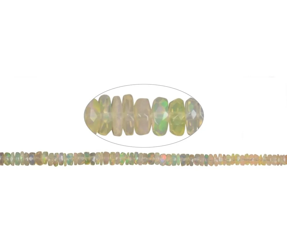 Heilstein & Edelstein-Strang - Button, Opal (Feueropal), 02 x 03-06mm (42cm), mit Verlauf