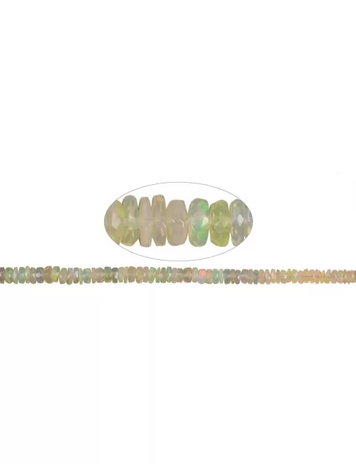 Heilstein & Edelstein-Strang - Button, Opal (Feueropal), 02 x 03-06mm (42cm), mit Verlauf