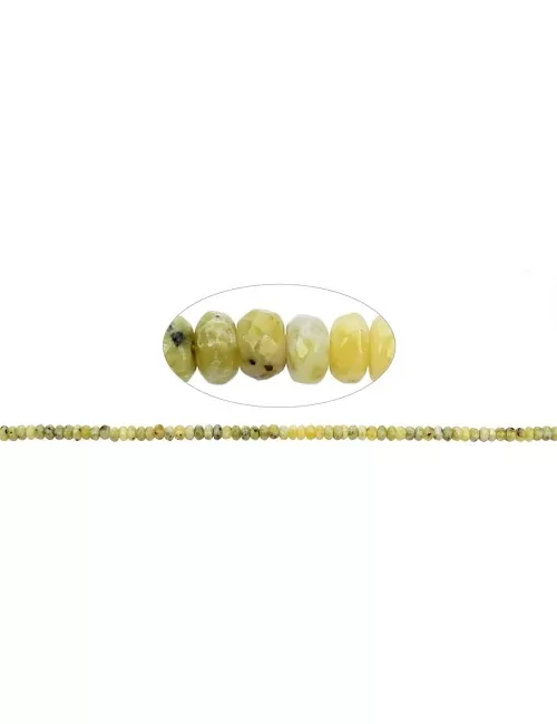 Heilstein & Edelstein-Strang - Button, Lizardit, facettiert, 02 x 04mm