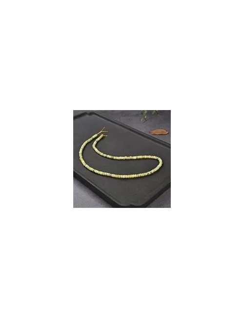 Heilstein & Edelstein-Strang - Button, Lizardit, facettiert, 02 x 04mm