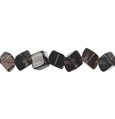 Heilstein & Edelstein-Strang - Würfel, Obsidian (Lamellenobsidian), 05,5mm