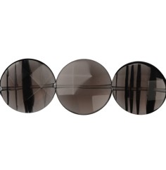 Heilstein & Edelstein-Strang - Coins, Obsidian (Lamellenobsidian), facettiert, 20mm