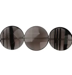 Heilstein & Edelstein-Strang - Coins, Obsidian (Lamellenobsidian), facettiert, 20mm