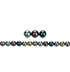 Heilstein & Edelstein-Strang - Kugeln, Muschelkernperlen bunter Mix 3, 10mm