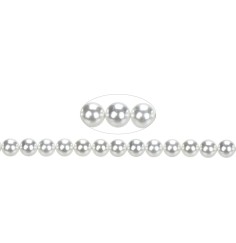 Heilstein & Edelstein-Strang - Kugeln, Muschelkernperlen weiß, 10mm