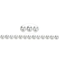 Heilstein & Edelstein-Strang - Kugeln, Muschelkernperlen weiß, 10mm